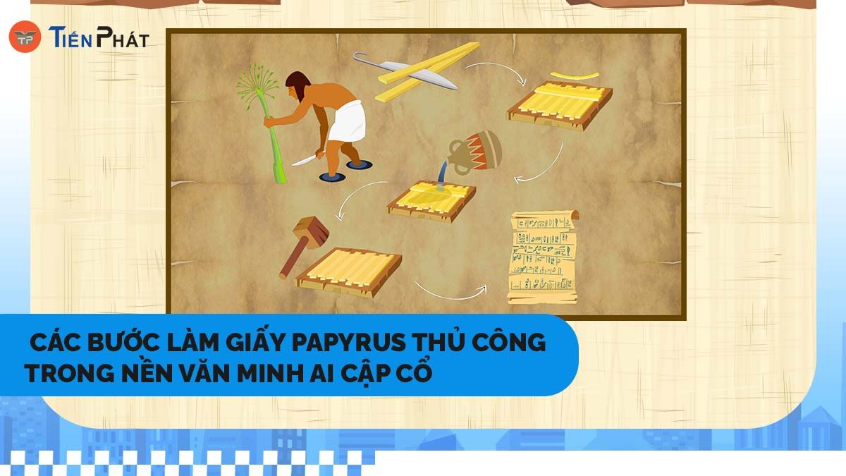 Các bước làm giấy Papyrus thủ công trong nền văn minh Ai Cập cổ