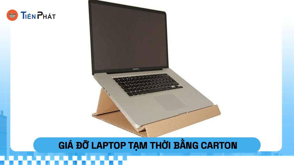 Giá đỡ laptop tạm thời từ bìa cứng