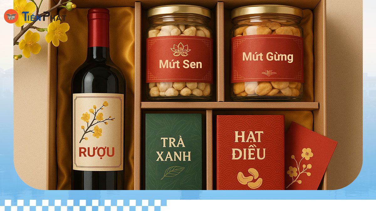 Gợi ý sắp xếp quà trong hộp quà Tết để tối ưu không gian