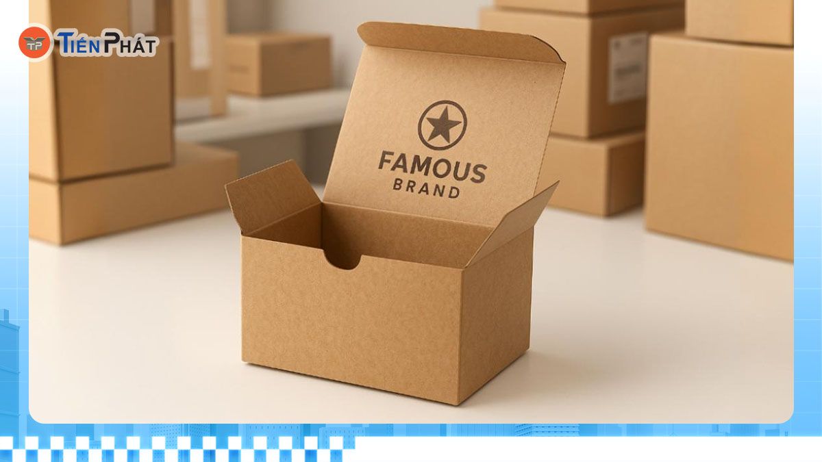 Hộp nắp gài có in logo thương hiệu