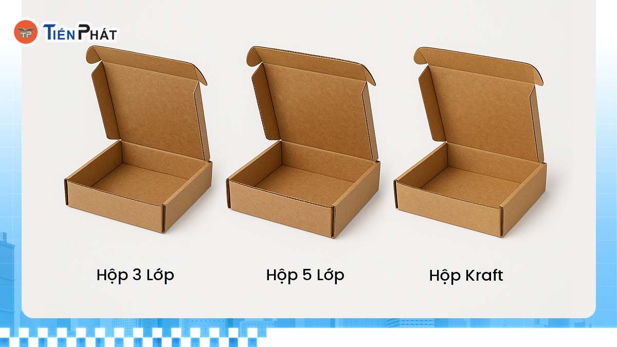 Phân loại các mẫu hộp carton nắp gài phổ biến