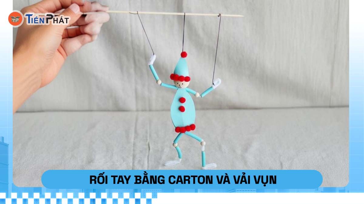 Rối tay bằng bìa carton và vải vụn