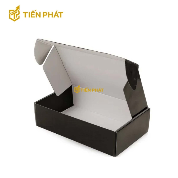 Hộp carton nắp gài, màu đen, hình chữ nhật