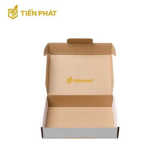 Hộp carton nắp gài, màu trắng, không họa tiết