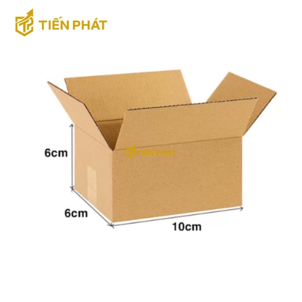 Hộp carton nhỏ, màu nâu, không họa tiết 10x6x6