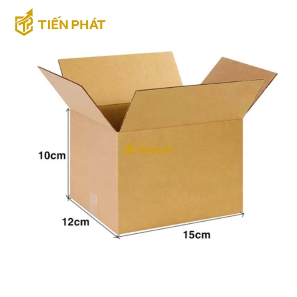Hộp carton nhỏ, màu nâu, không họa tiết 15x12x10