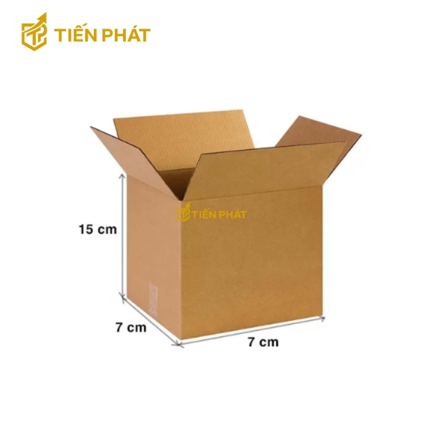 Hộp carton nhỏ, màu nâu, không họa tiết 7x7x15