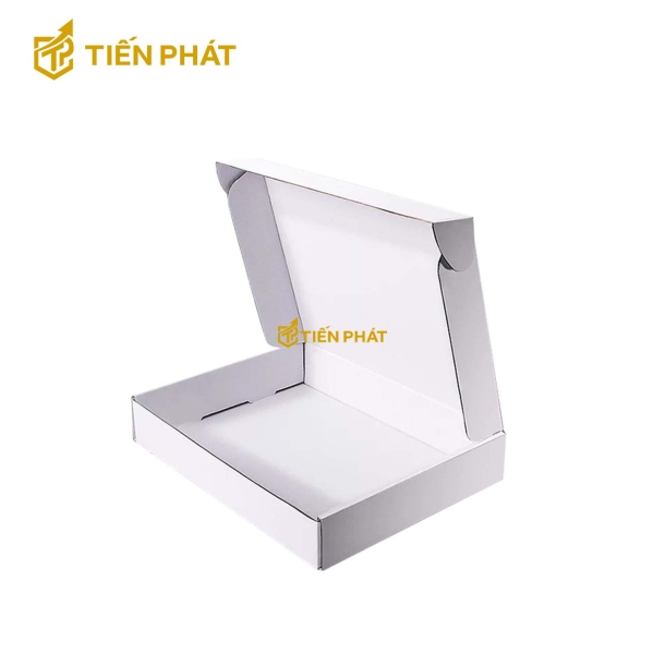 Hộp carton trắng dẹp, nắp gài, không họa tiết