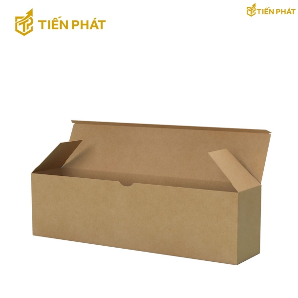 Hộp giấy đựng bánh mì, màu nâu, không họa tiết