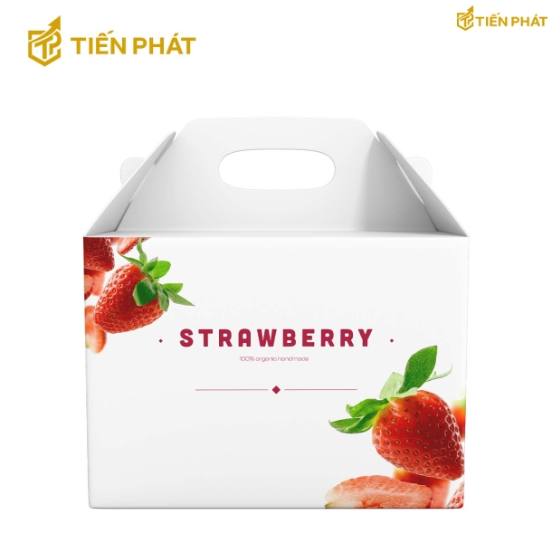 Hộp giấy đựng dâu tây nhiều mẫu có sẵn, in theo yêu cầu