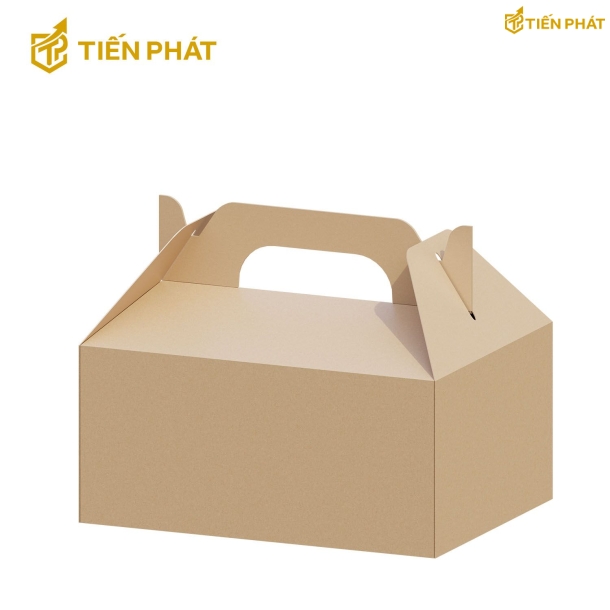 Hộp giấy đựng gà nướng, màu nâu, không họa tiết