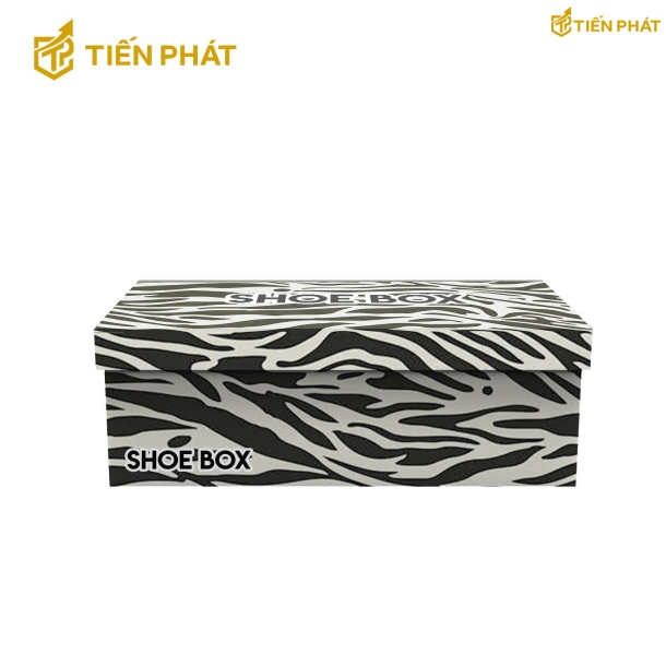 Hộp giấy đựng giày họa tiết đen trắng