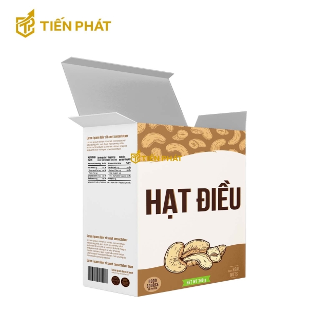 Hộp giấy đựng hạt điều, giá xưởng, in theo yêu cầu, giao toàn quốc