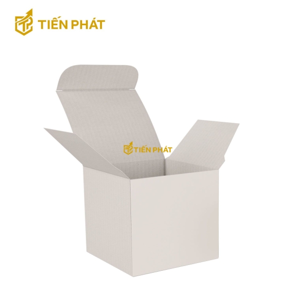 Hộp giấy đựng mỹ phẩm, màu trắng, không họa tiết
