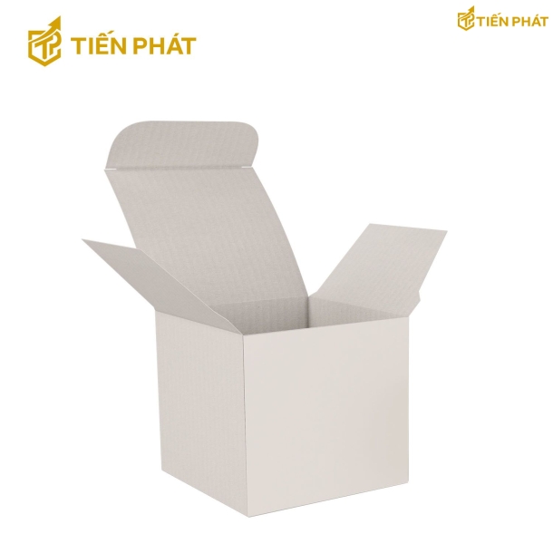 Hộp giấy đựng nến thơm, màu trắng, không họa tiết