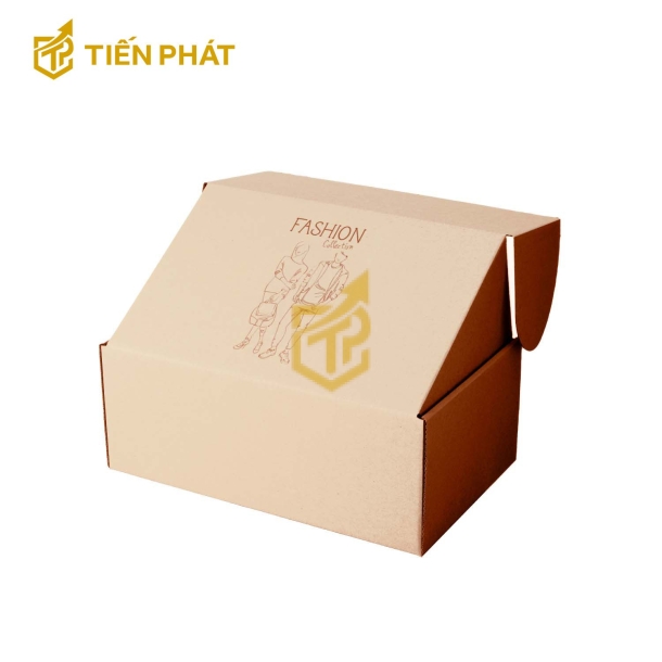 Hôp giấy đựng quần áo màu nâu, ít họa tiết