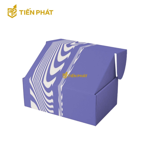 Hộp giấy đựng quần áo màu tím, họa tiết độc đáo