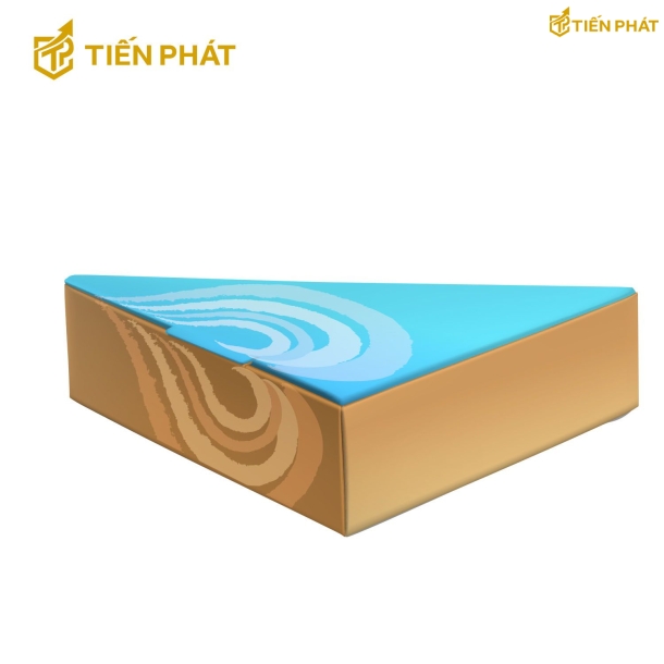 Hộp giấy đựng sandwich, màu nâu và xanh biển, họa tiết đơn giản