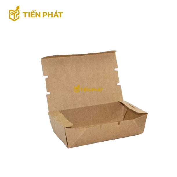 Hộp giấy kraft chữ nhật, màu nâu, nắp gài