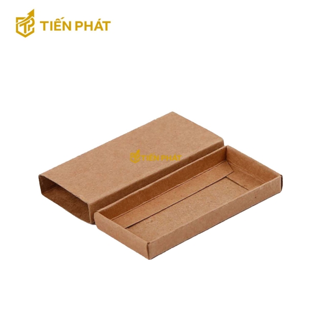 Hộp giấy kraft chữ nhật, màu nâu, nắp kéo