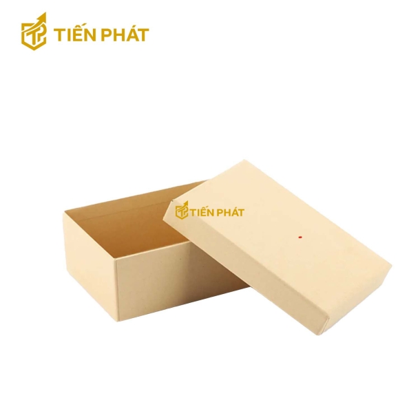 Hộp giấy kraft chữ nhật, màu vàng, nắp âm dương