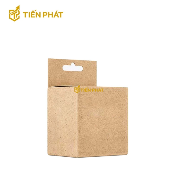 Hộp giấy kraft có quai, màu nâu