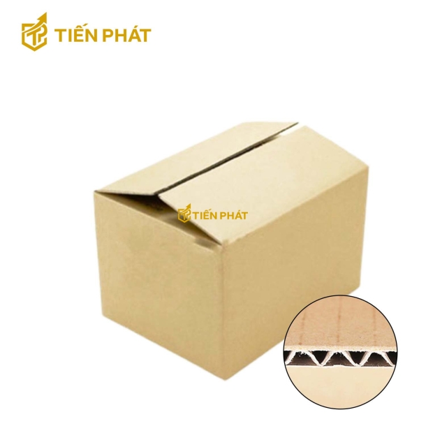 Thùng carton 3 lớp, nắp mở 2 bên, màu nâu, không họa tiết