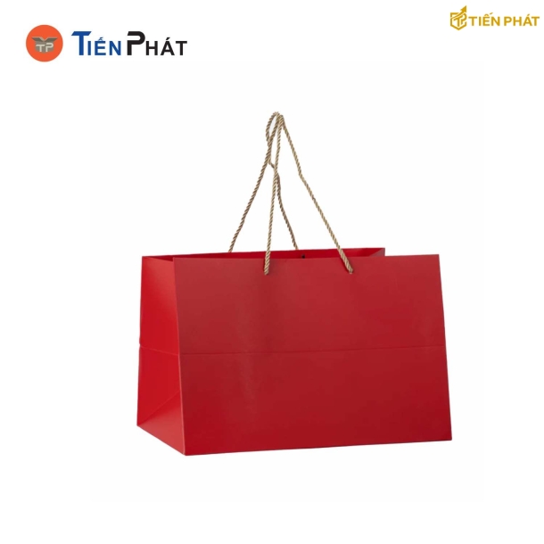 Túi giấy đựng giày, màu đỏ, không họa tiết