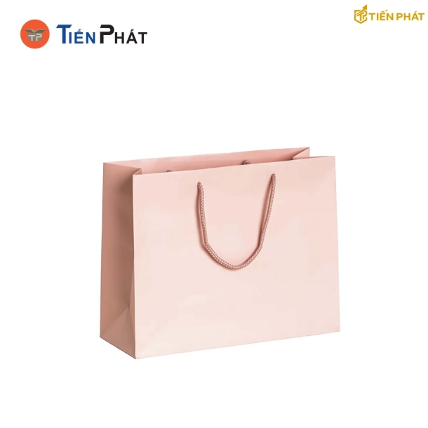 Túi giấy đựng giày, màu hồng, không họa tiết