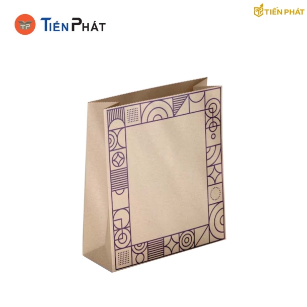 Túi giấy đựng son, màu nâu, họa tiết đơn giản